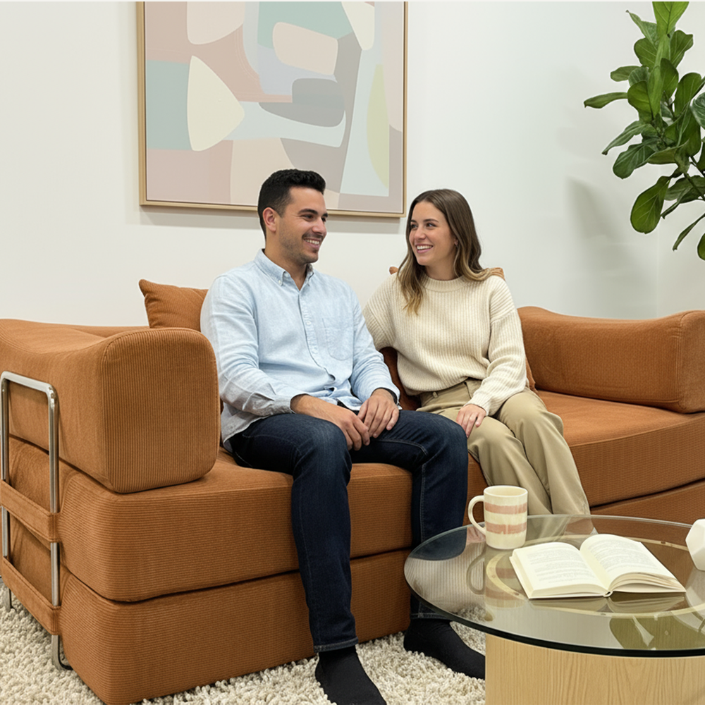 Terracotta Modular 3-Seat Sofa