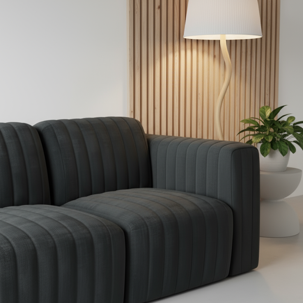 Onyx 3-Seat Sofa Channel Tufted