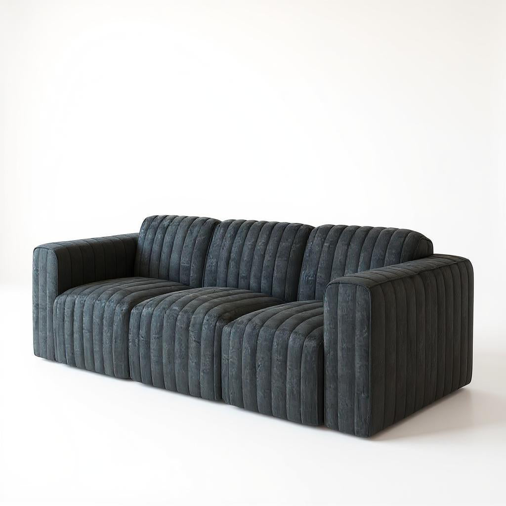 Onyx 3-Seat Sofa Channel Tufted