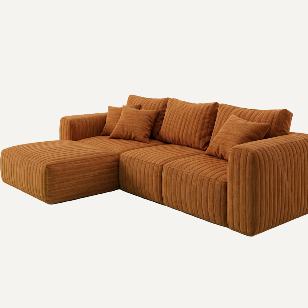 Terracotta Modular Sectional Sofa Cozy Lounging