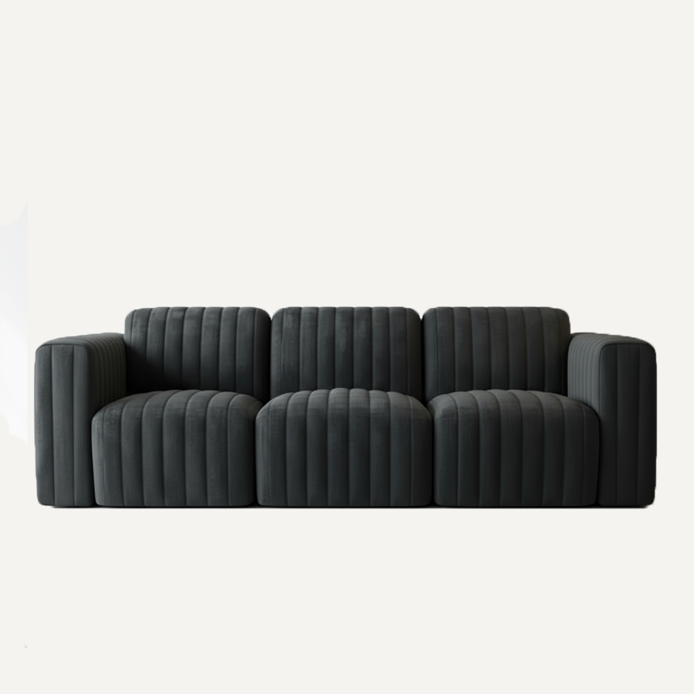 Onyx 3-Seat Sofa Channel Tufted