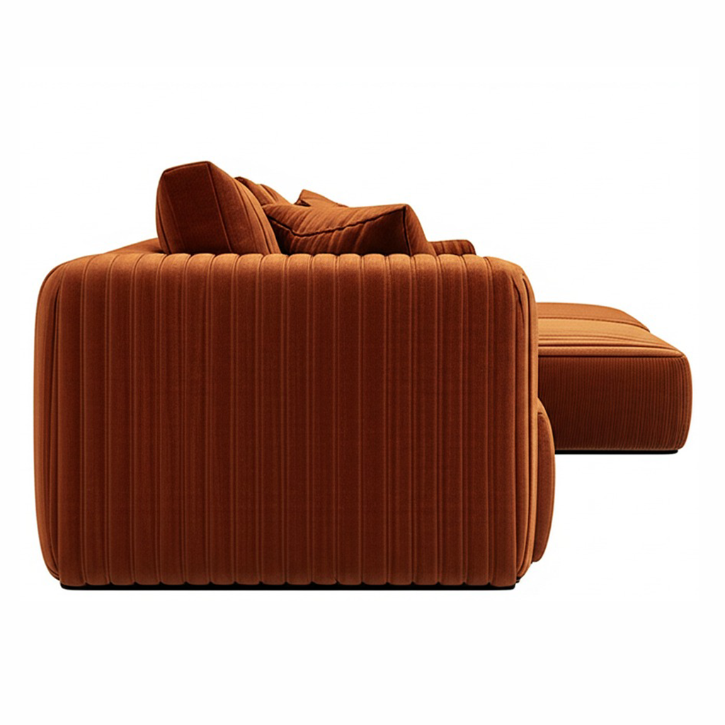 Terracotta Modular Sectional Sofa Cozy Lounging