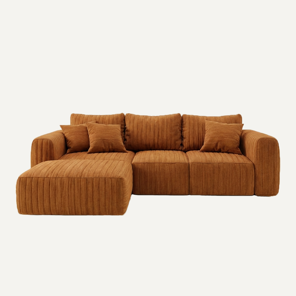 Terracotta Modular Sectional Sofa Cozy Lounging
