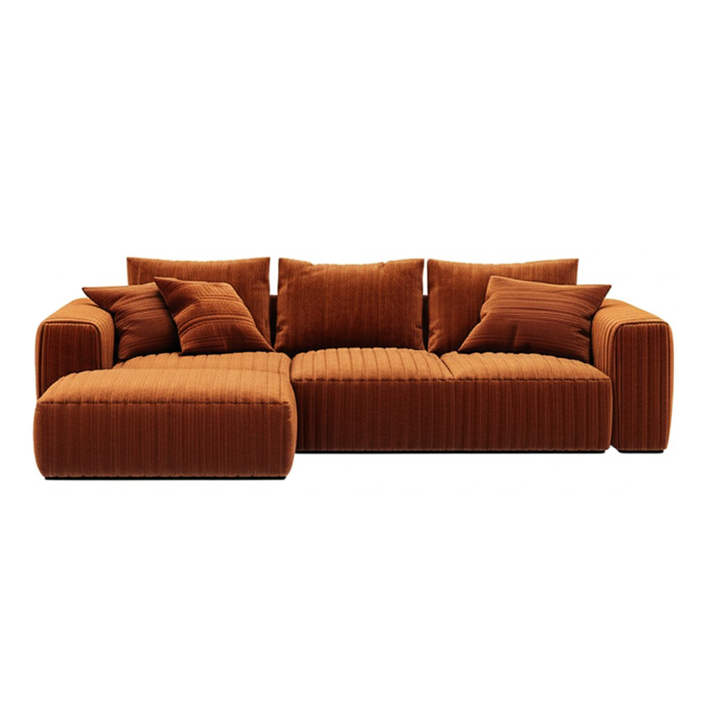 Terracotta Modular Sectional Sofa Cozy Lounging