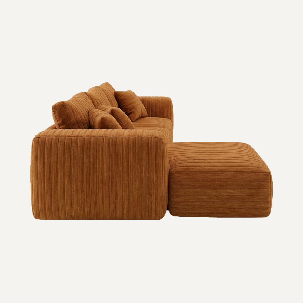 Terracotta Modular Sectional Sofa Cozy Lounging